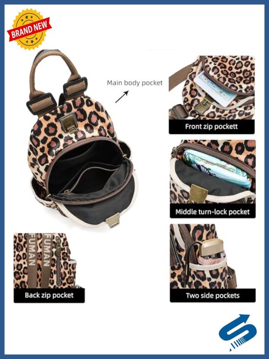 Mini Waterproof Colorful Print Backpack Leisure Travel Daypack main image 4